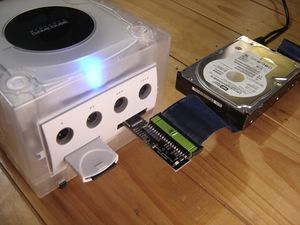 Gamecube with IDE-EXI connected